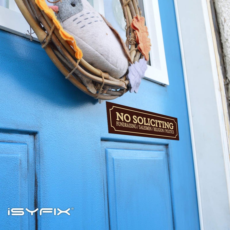 iSYFIX ملصق علامة عدم الإزعاج iSYFIX للمنزل والأعمال - 4 عبوات 7x2 بوصة - فينيل ذاتي اللصق عالي الجودة، مغلف لمقاومة الأشعة فوق البنفسجية، الطقس، الخدوش، الماء والتلاشي، داخلي وخارجي - Image 4